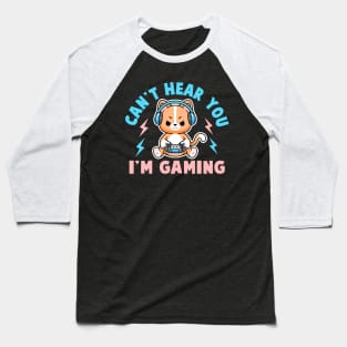 Can't hear you I'm gaming funny gamer cat gaming Baseball T-Shirt